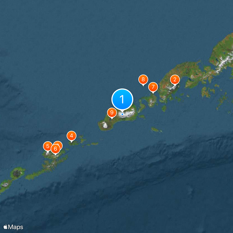Mount Shishaldin Map