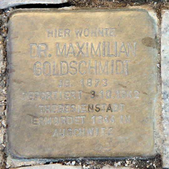 Stolperstein en memoria de Maximilian Goldschmidt
