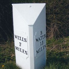 Milepost, Pomparles Bridge, near Street