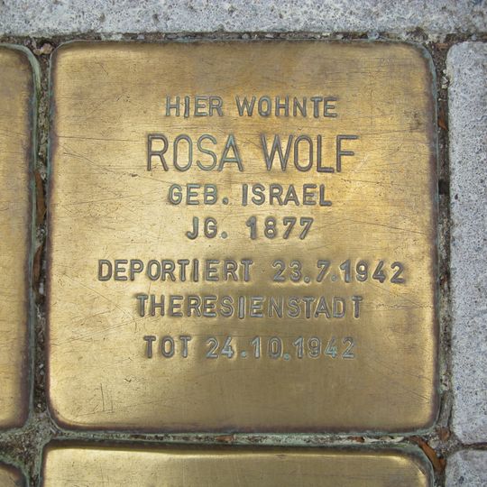 Stolperstein dedicated to Rosa Wolf