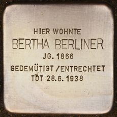 Stolperstein dedicated to Bertha Berliner