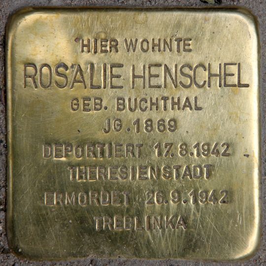 Stolperstein dedicated to Rosalie Henschel