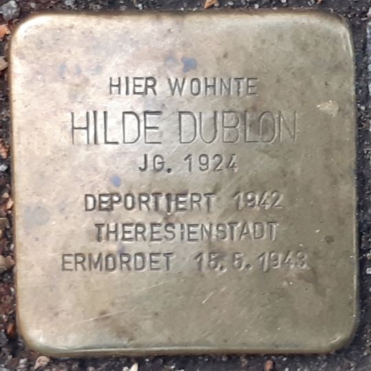 Stolperstein dedicated to Hilde Dublon