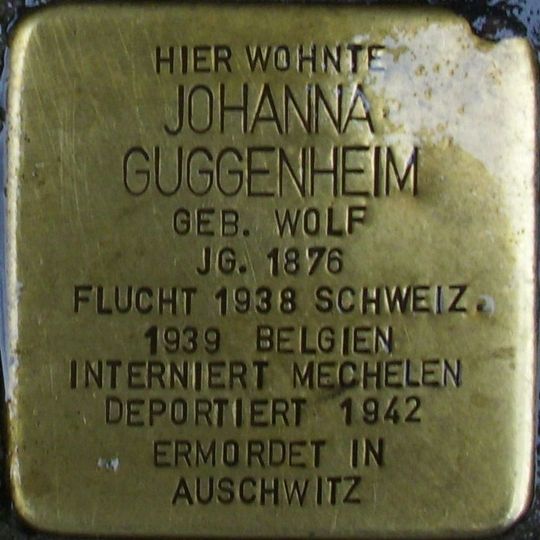 Stolperstein en memoria de Johanna Guggenheim