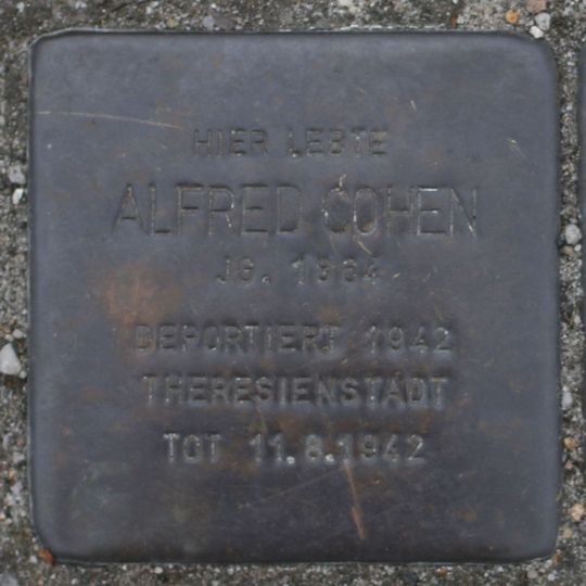 Stolperstein en memoria de Alfred Cohen