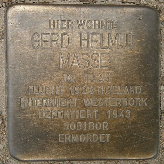 Stolperstein dedicated to Gerd Helmut Masse