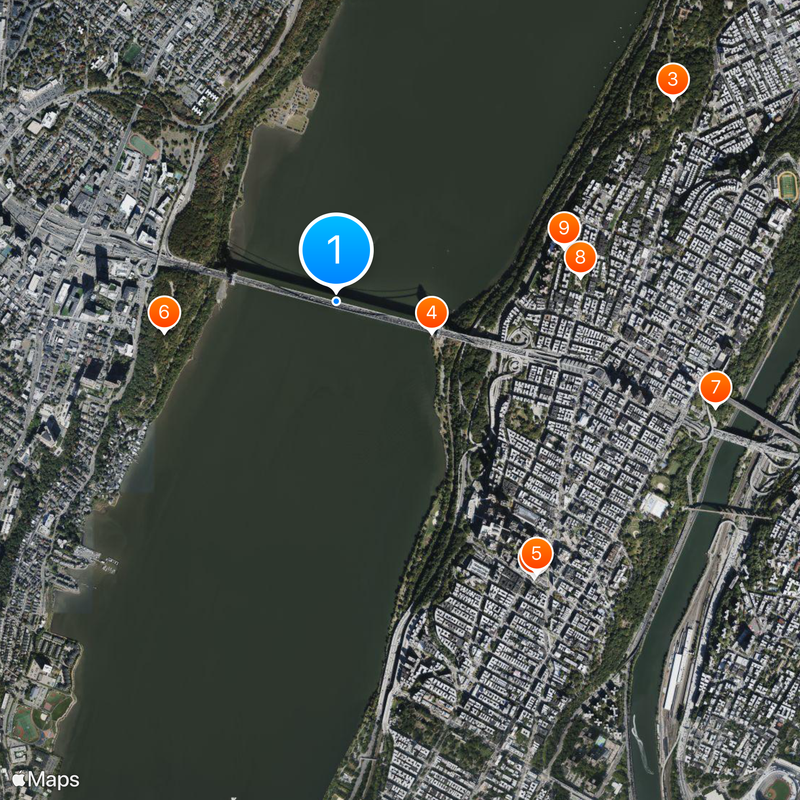 George Washington Bridge Kaart