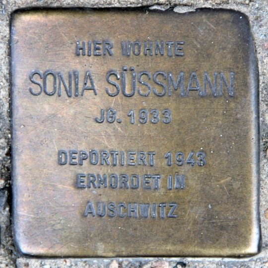 Stolperstein en memoria de Sonia Süssmann