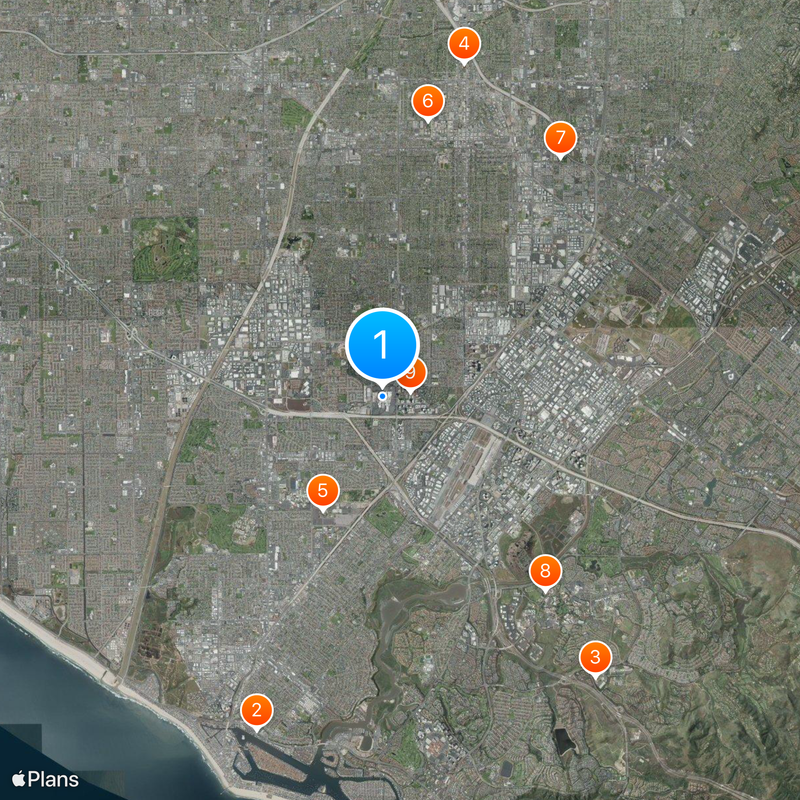 South Coast Plaza Mappa