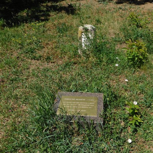 Poslední patník zaniklé silnice mezi Bohunicemi a Brnem v Bohunicích