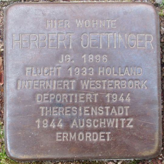 Stolperstein dedicated to Herbert Oettinger