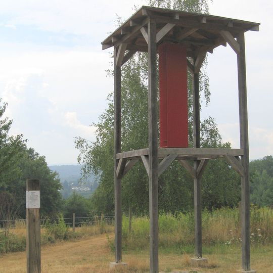Wooden aeolian harp in the tower