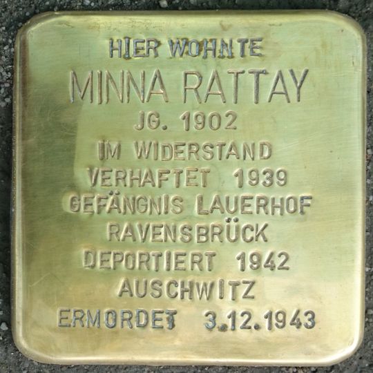 Stolperstein en memoria de Minna Rattay