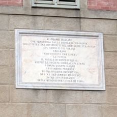 Plaque to the Italian unification at Santissima Concezione (Montespertoli)