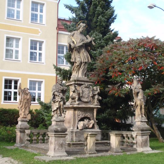 Sculpture of Saint John of Nepomuk with saints
