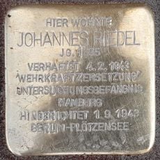 Stolperstein dedicated to Johannes Riedel