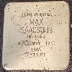 Stolperstein dedicated to Max Isaacsohn