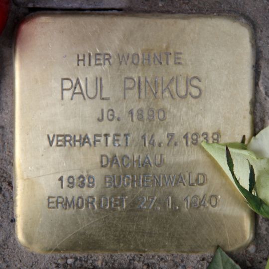 Stolperstein dedicated to Paul Pinkus