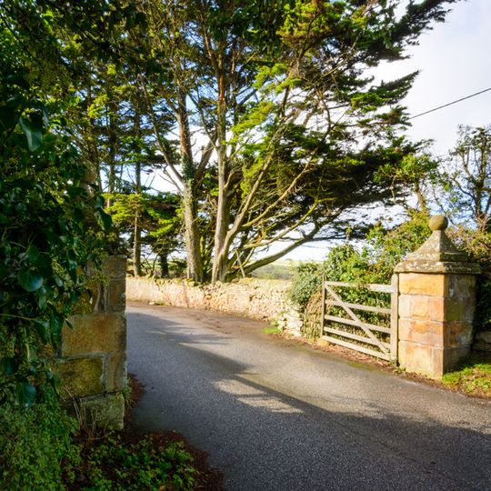 Pair Of Gate Piers At Entrance To Trevithick Manor