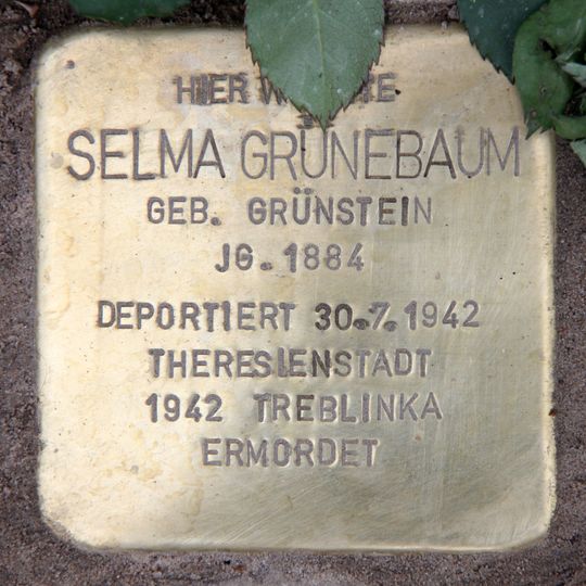 Stolperstein en memoria de Selma Grünebaum