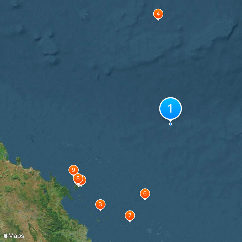Islas del mar del Coral Mapa