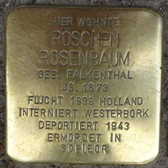 Stolperstein em memória de Röschen Rosenbaum