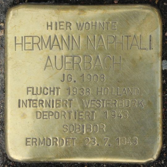 Stolperstein dedicated to Hermann Naphtali Auerbach