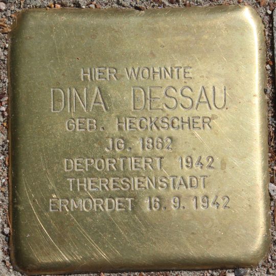 Stolperstein dedicated to Dina Dessau