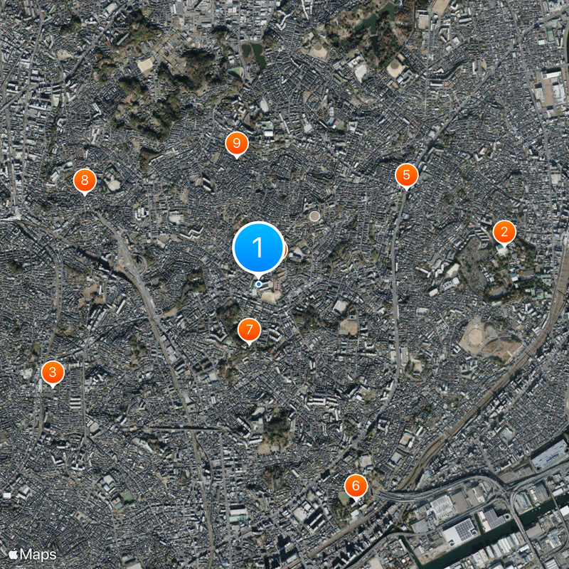 Yokohama Municipal Higashi High School Map