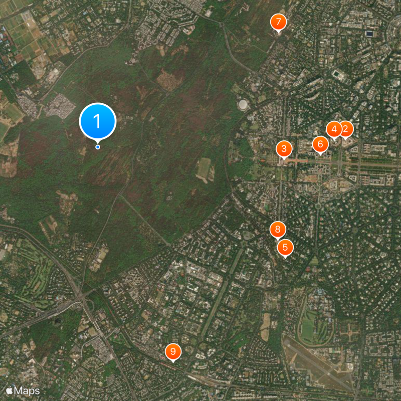 Delhi Ridge Map