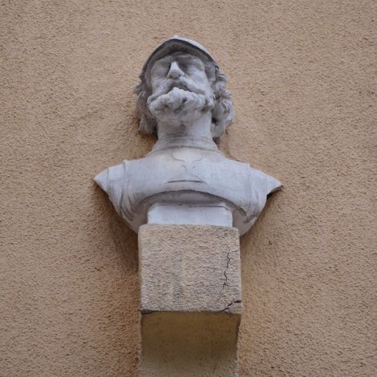 Bust of Jan Žižka at Plavecká 11