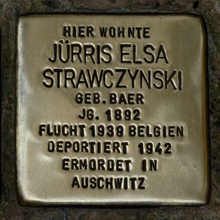 Stolperstein dedicated to Jürris Elsa Strawczynski