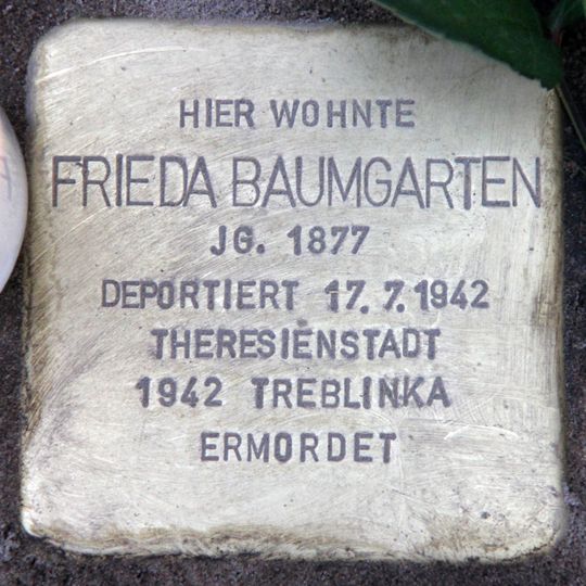 Stolperstein dedicated to Frieda Baumgarten