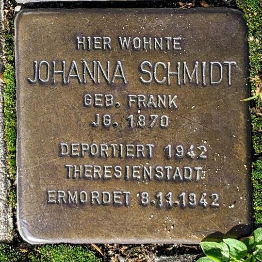 Stolperstein en memoria de Johanna Schmidt