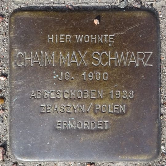 Stolperstein en memoria de Chaim Max Schwarz