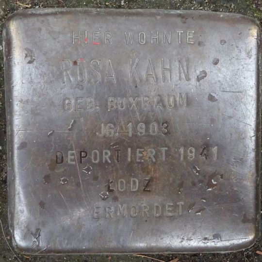 Stolperstein dedicated to Rosa Kahn