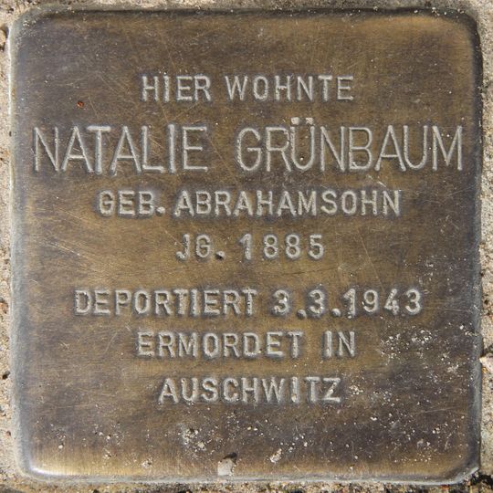Stolperstein dedicated to Natalie Grünbaum