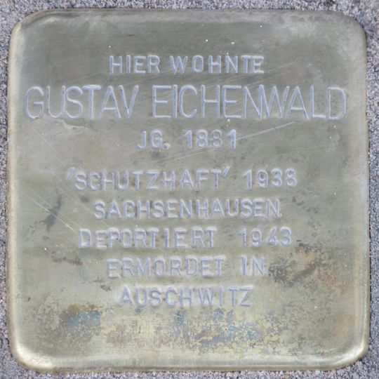 Stolperstein en memoria de Gustav Eichenwald