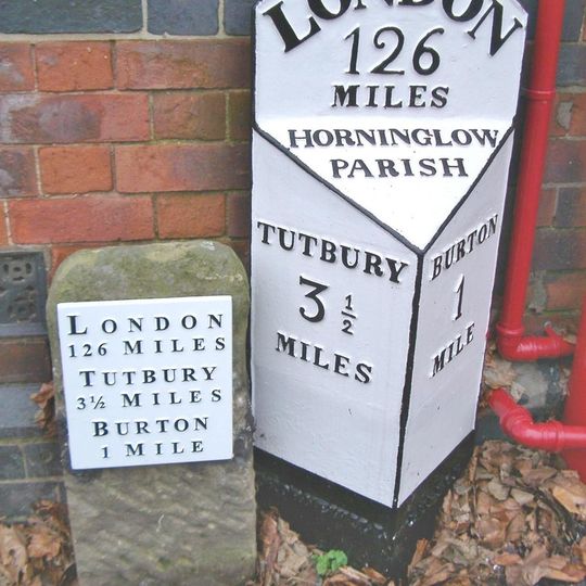 Milepost, Horninglow Road North; by Royal Oak PH, just W of bypass flover