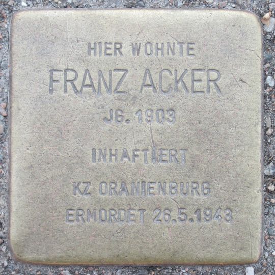 Stolperstein em memória de Franz Acker