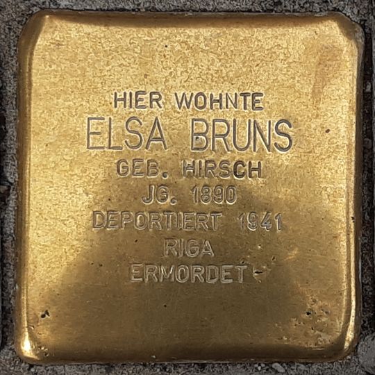 Stolperstein dedicated to Elsa Bruns