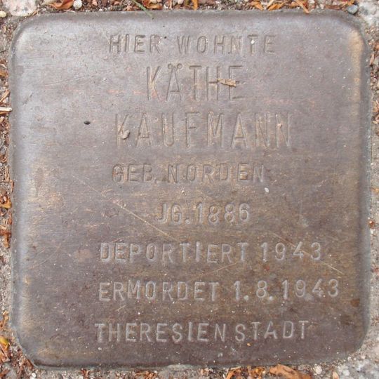 Stolperstein dedicated to Käthe Kaufmann