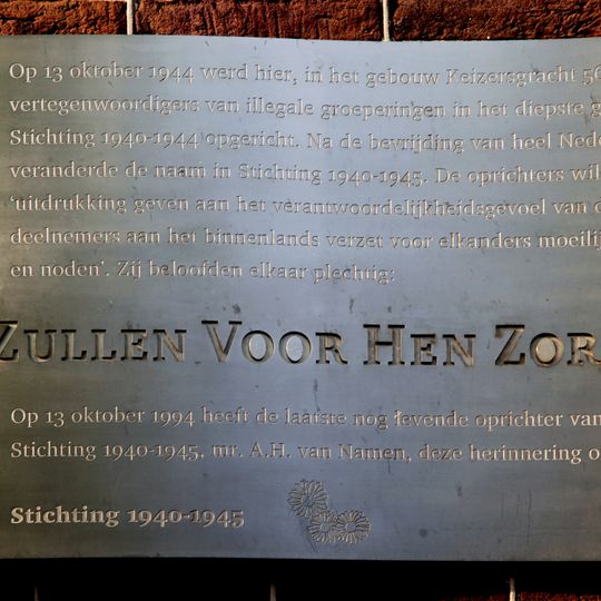 Plaquette voor Stichting 1940-1945