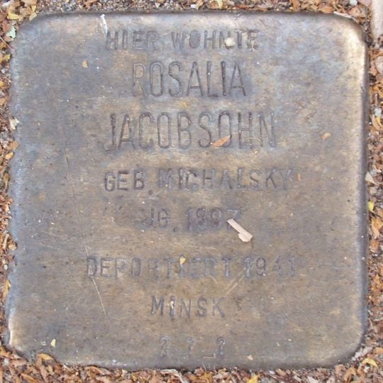 Stolperstein dedicated to Rosalia Jacobsohn