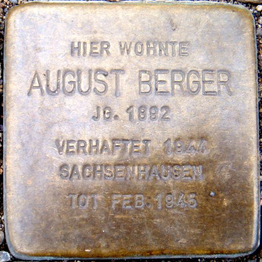 Stolperstein dedicated to August Berger