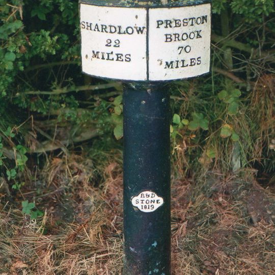 Canal Milepost East Of Bridge Number 44 At Sk 1826 1610 On North Side Of Trent And Mersey Canal