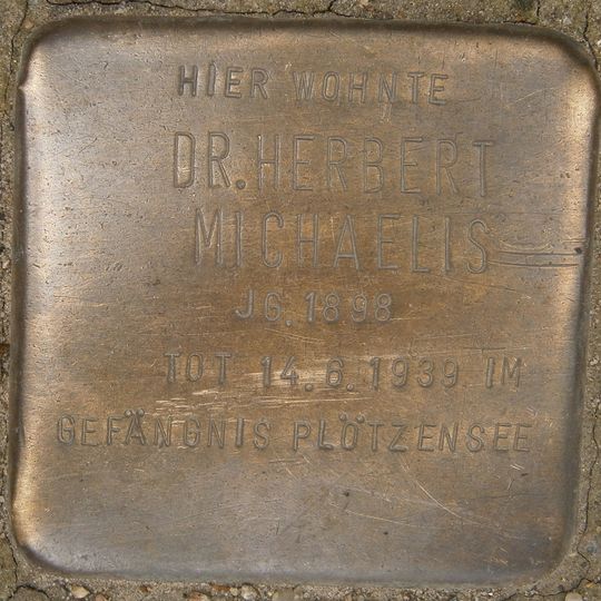 Stolperstein dedicated to Herbert Michaelis