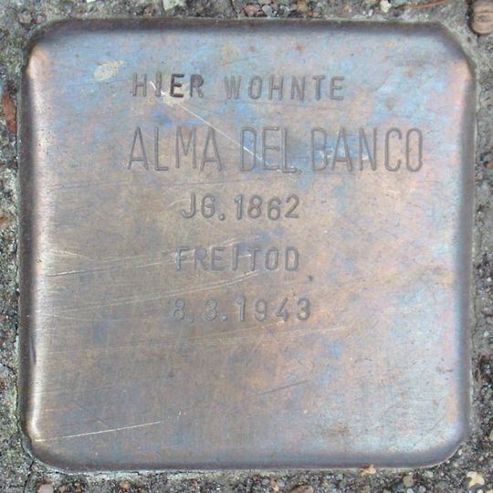 Stolperstein à la mémoire d’Alma del Banco