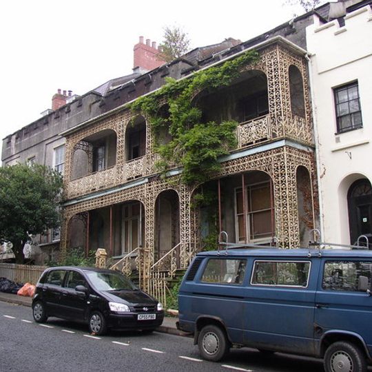 Nos 8 and 8A Spring Gardens, including area railings