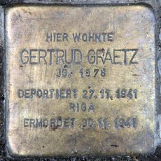 Stolperstein dedicated to Gertrud Graetz
